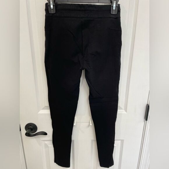 ZARA Basic Moto Zip Detail Ribbed Knee Exposed Elastic Waist Pant Women’s Size S - Picture 2 of 8